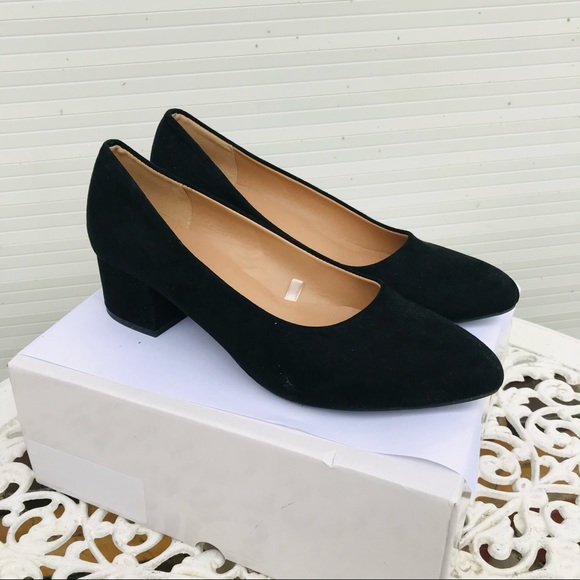 black block heels for work